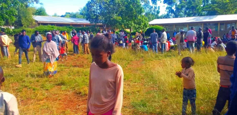 Oromos displaced from Kiramu district are currently in temporary shelter in Gida Ayana district. Source: Gida Ayana district government communication office.