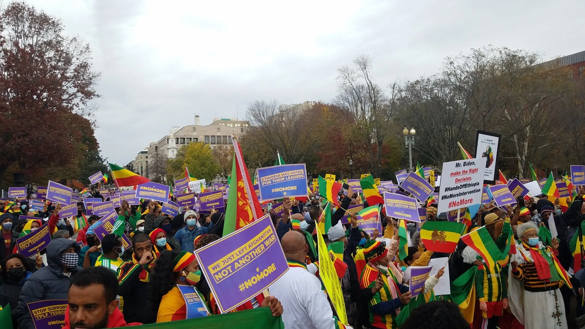 The Amhara diaspora protested the United States' stance on the conflict in Ethiopia outside the White House in Washington, D.C., U.S. (Source: Liberation News)