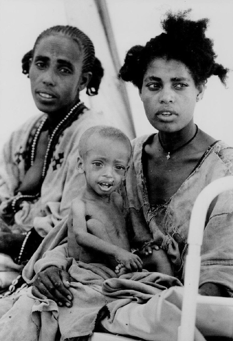 An Ethiopian mother with her starving baby during the Wollo famine in 1973.