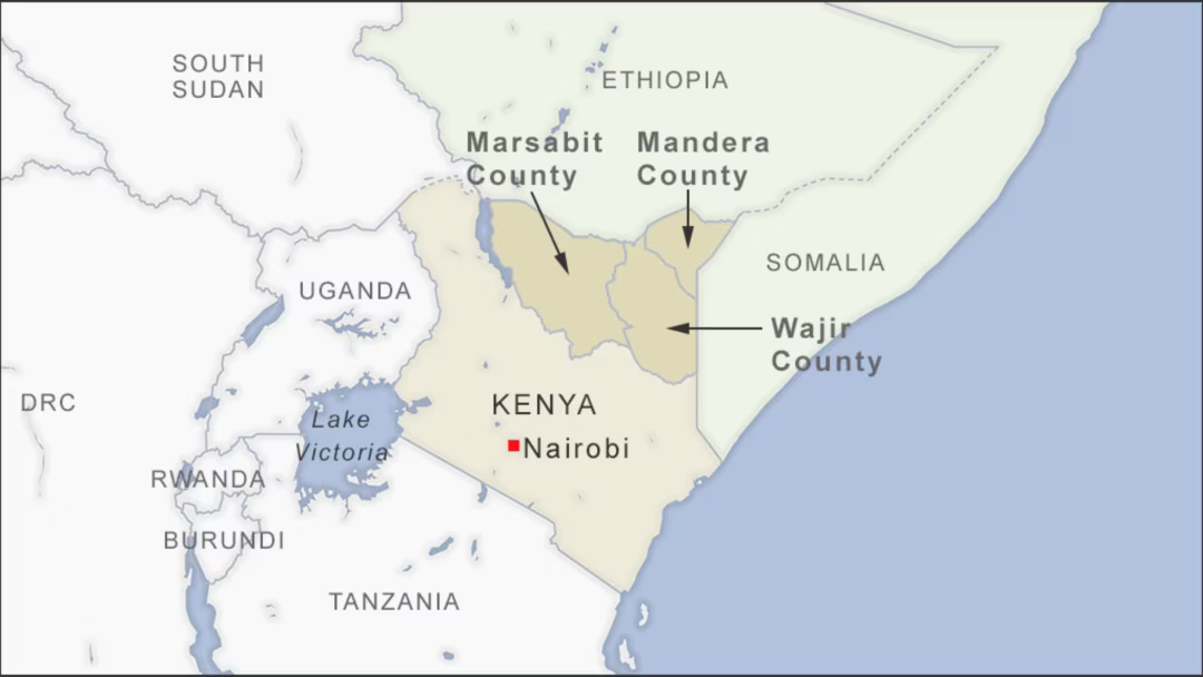 Wajir, Marsabit and Mandera counties. 
